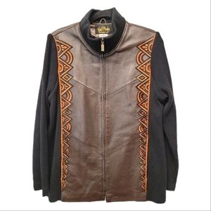 Vintage Wearable Art by Bob Mackie Leather Embroidered Jacket